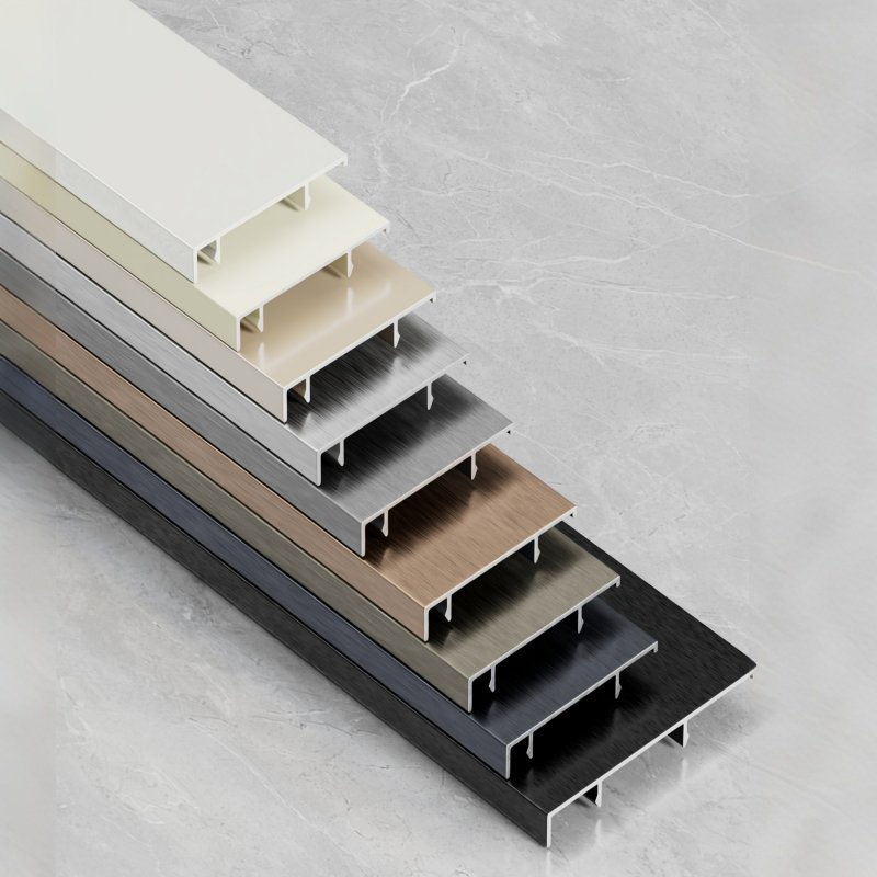 Aluminum Baseboard Skirting Kickboard, Mint Green Finishes Available Worldwide, Customizable