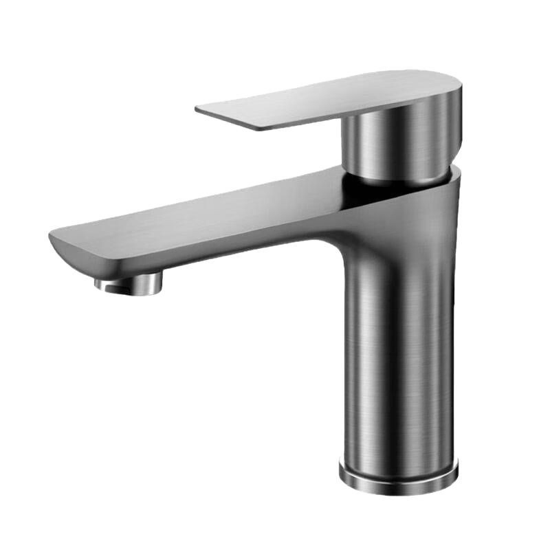 Modern Gun Grey Color Stainless Steel Single Handle Washroom Basin Faucet