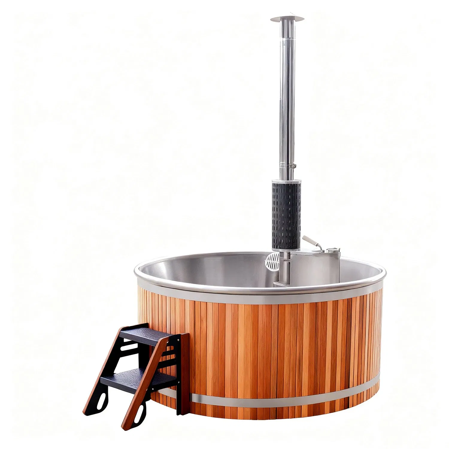 Wood Fired Hot Tub Outdoor Red Cedar Hot Tub SPA 4 Person Capacity Wood Fired Hot Tub / Outdoor SPA Barrels