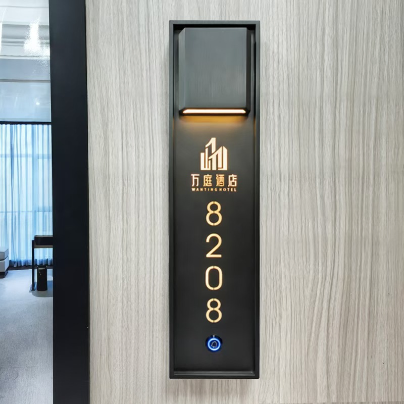 OEM Smart Hotel Room Digital Doorbell Doorplate with Spotlights