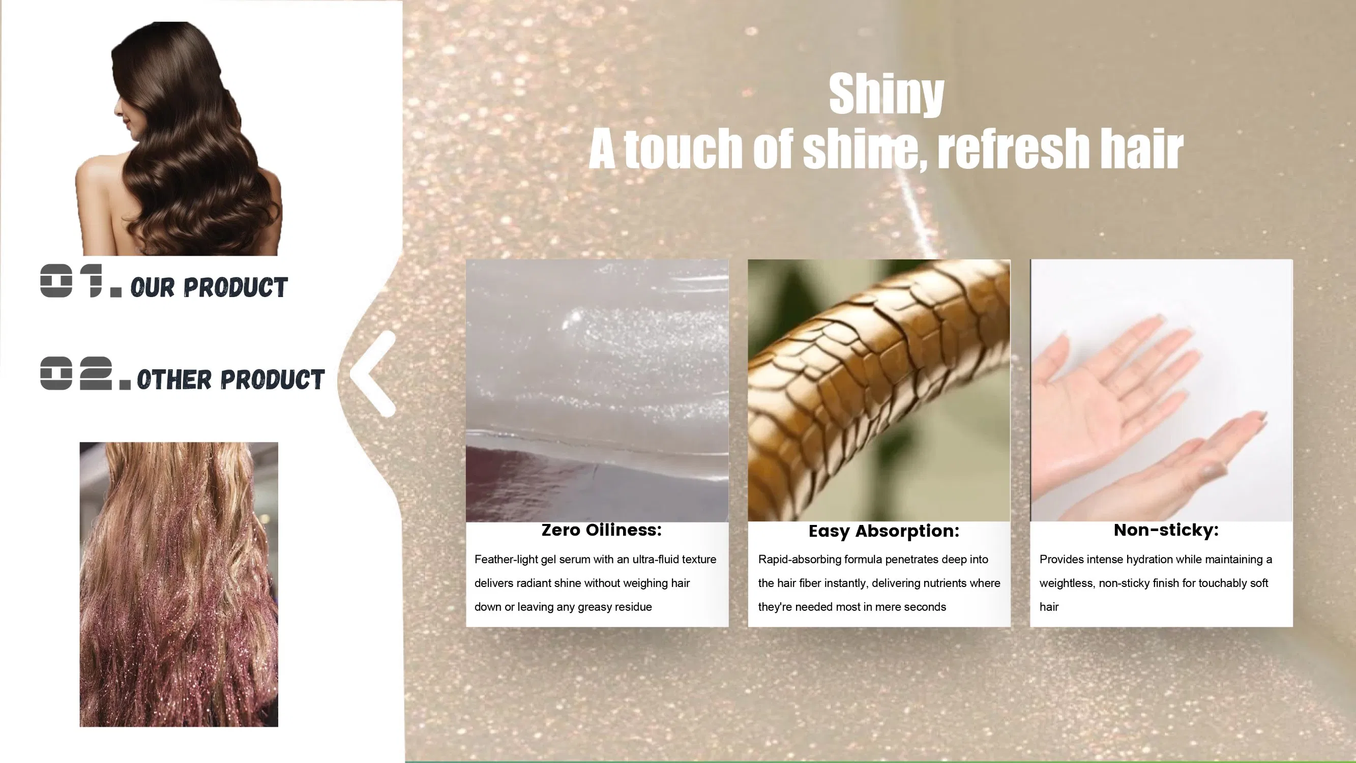 Custom OEM Heat Protection Smooth Hair Care Repair Damaged Luminous Serum for Hair