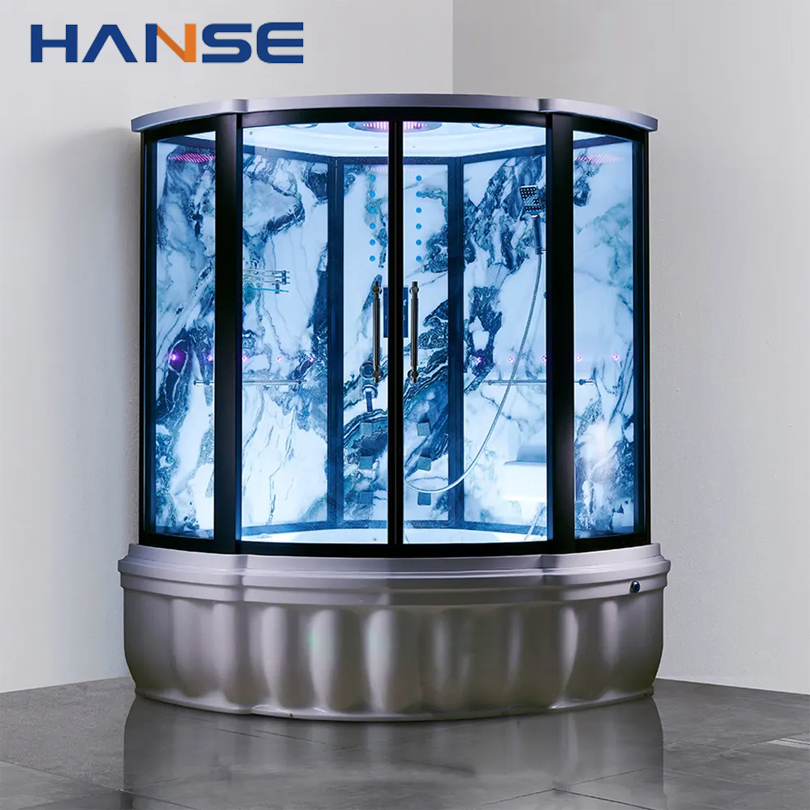 Multi-Function High Quality EU Style Low Tray Massage Steam Shower Cabin Enclosed Steam Shower Cabin