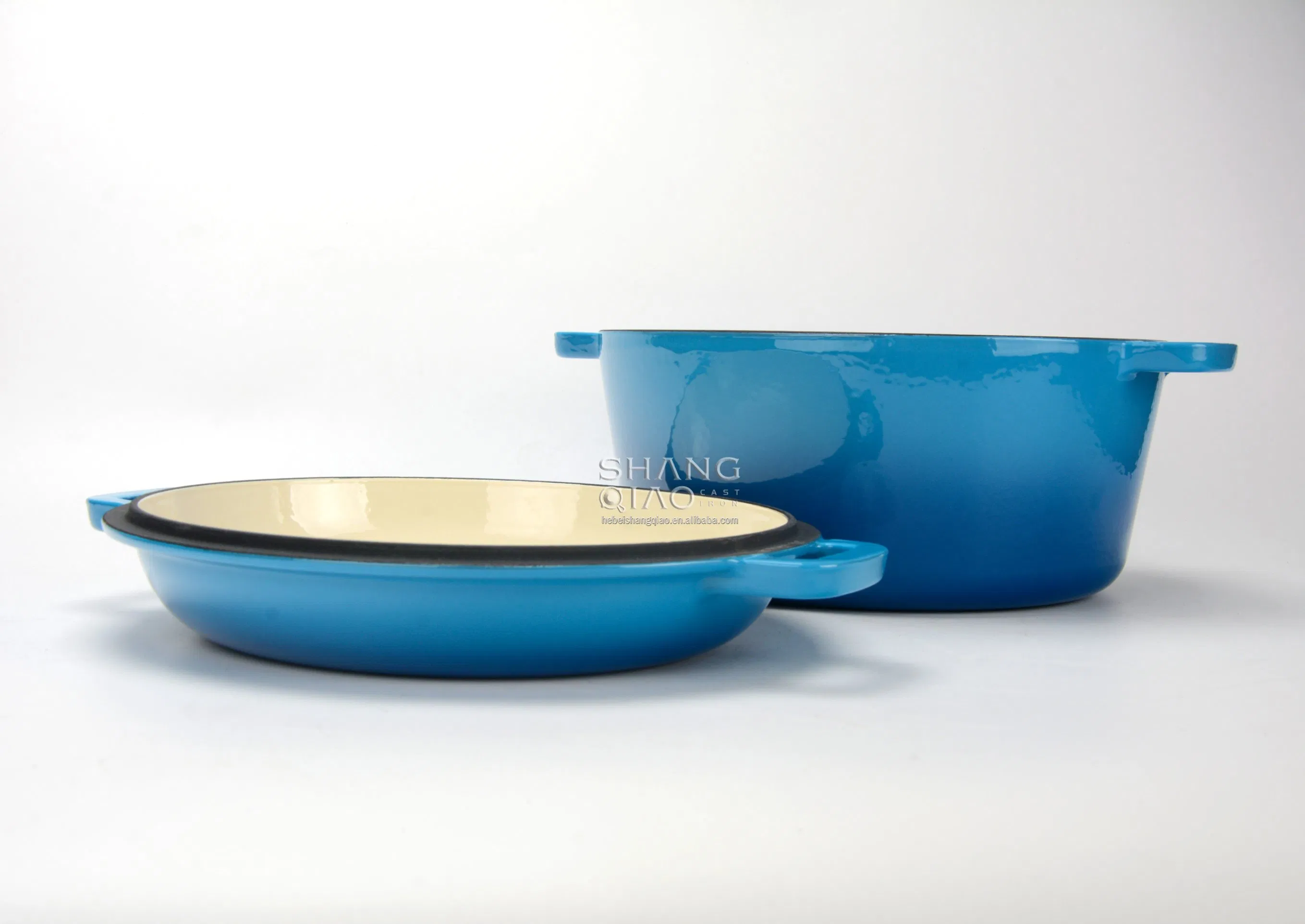 Чугунная эмалированная утятница с крышкой