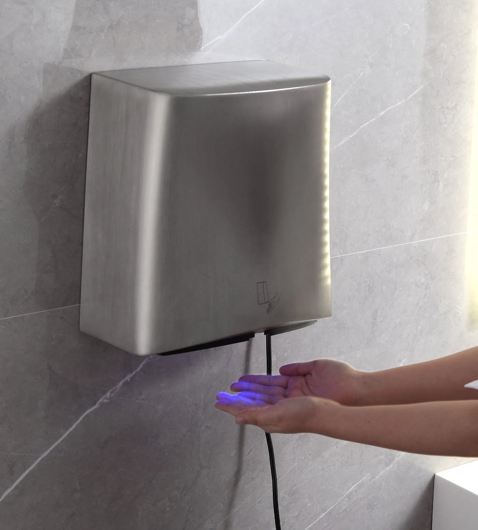 Commercial Washroom Stainless Steel 304 Automatic Dual V-Blade High Speed Hand Dryer