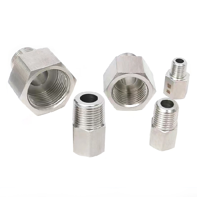Stainless Steel Pipe Fitting, Reducing Hex Bushing 1/2 NPT Male X 3/8 NPT Female Thread Adapter