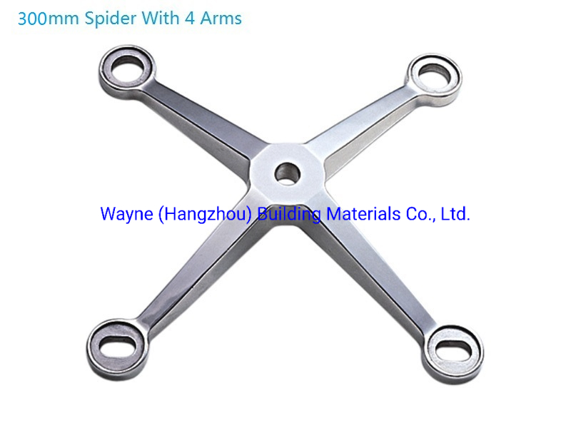300mm Stainless Steel Glass Spider with 4 Arms/Glass Fitting Hardware, Point-Fixed Curtain Wall Hardware with High Quality and Best Price