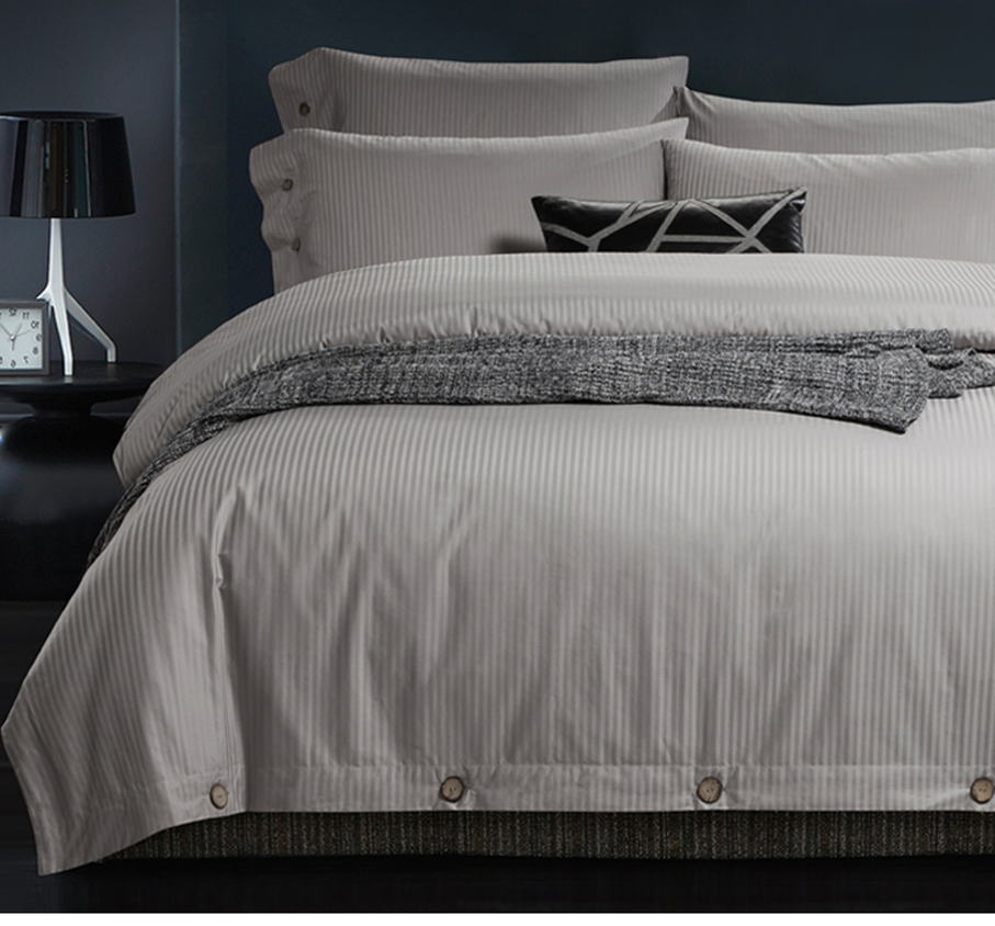 800tc 100% Egyptian Cotton Sateen Stripe Plain Dyeing Bed Sheet Set
