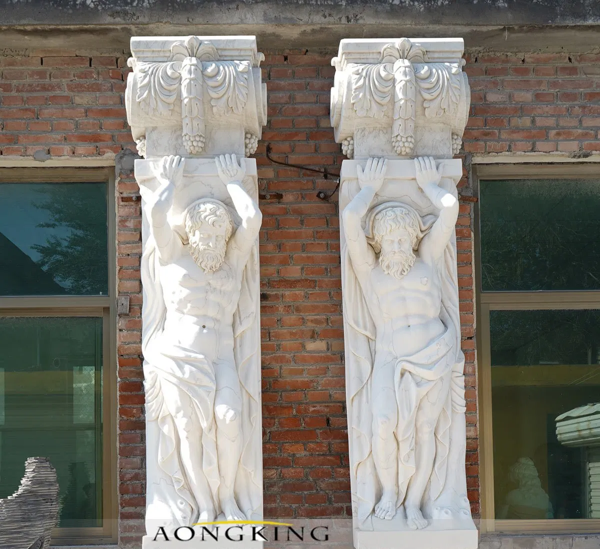Villa Indoor Art Ornament Marble Gate Woman Pillar