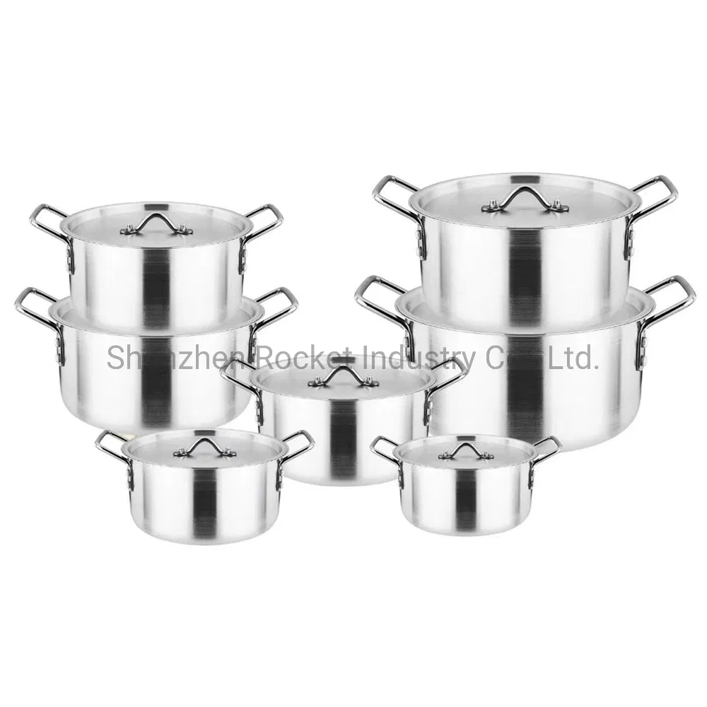 Алюминиевые кастрюли с сатиновой полировкой 14-26 см