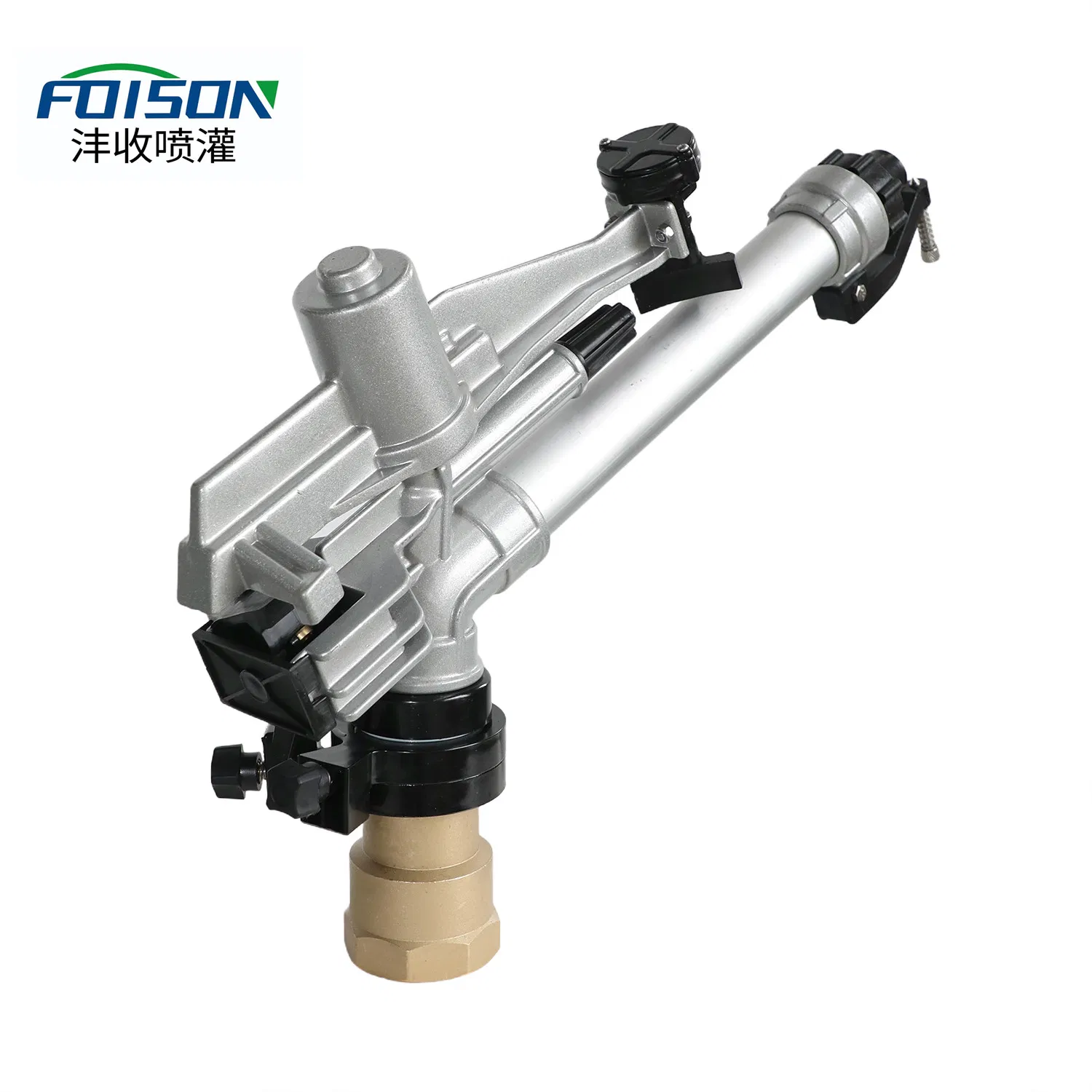Foison 360 Gear Drive 1.5'' Female Brass Material Rain Gun Sprinkler Big Gun Sprinkler Head for Farm Irrigation System