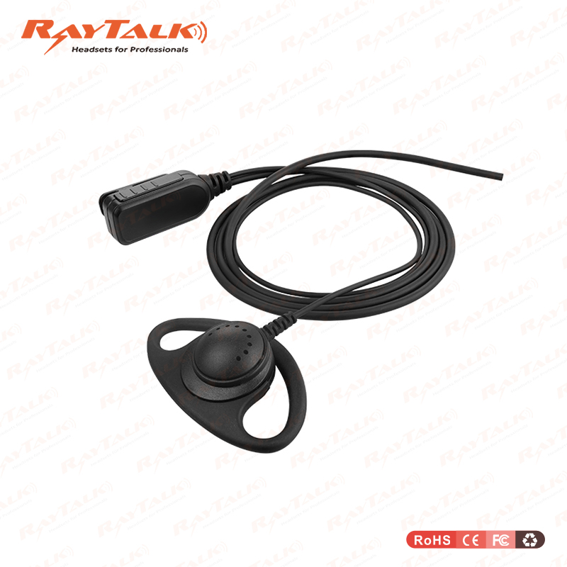 D Shape Earpiece with Small Lapel Ptt /Mic for Kenwood/Motorola/Icom/Hytera