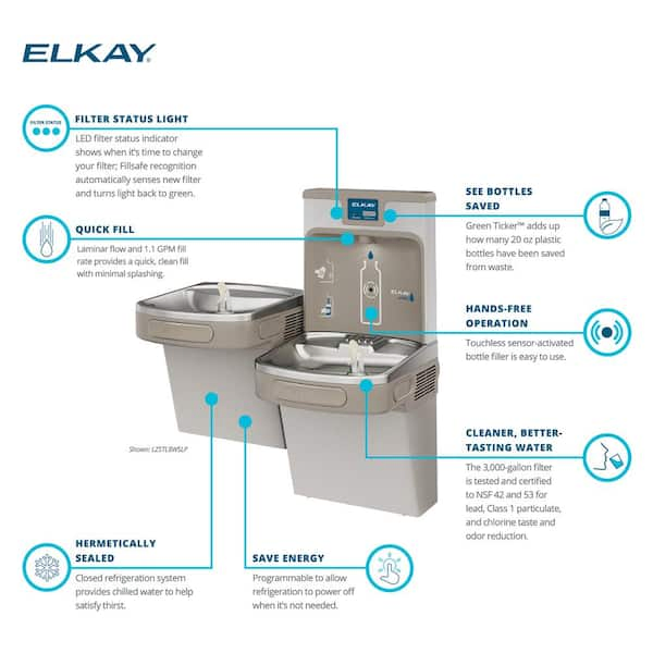 Кулер Ezh2o Ada с питьевым фонтанчиком, серый