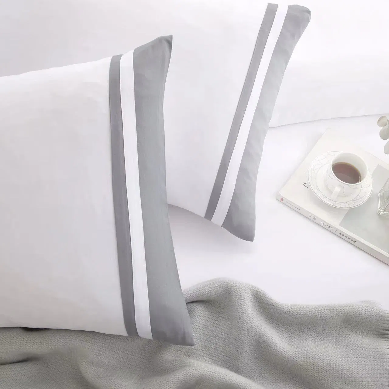 High End Plain Color Hotel Bedding 3PCS Duvet Cover White Pillowcases Comforter Double Coverlets Microfiber Polyester Pillow Shams Bedspread Bedding Set