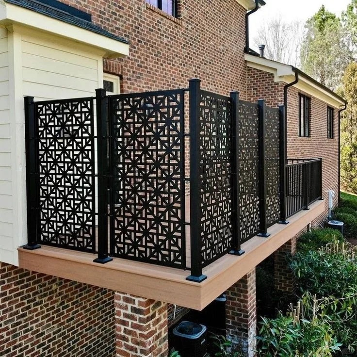 Laser-Cut Impact-Resistant Fence - Round-Edge Hollow Aluminum Stair Railings (Child-Safe)