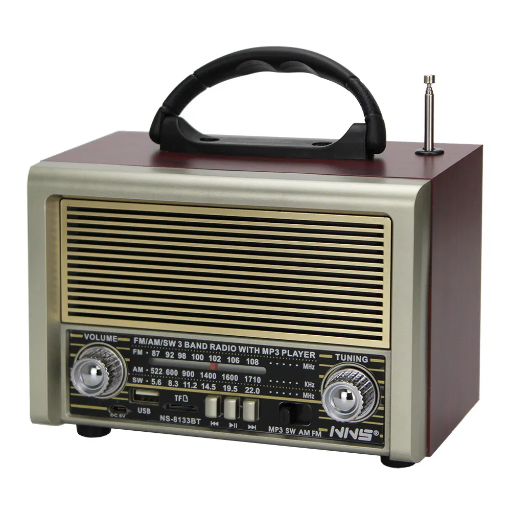 Ретро радио NS-8133BT с Bluetooth, деревянный корпус