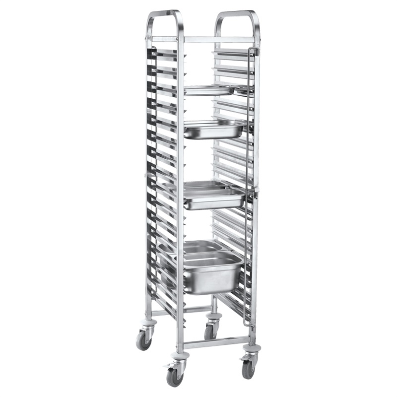 15 Tiers Food Pan Transport Moving Rack Trolley
