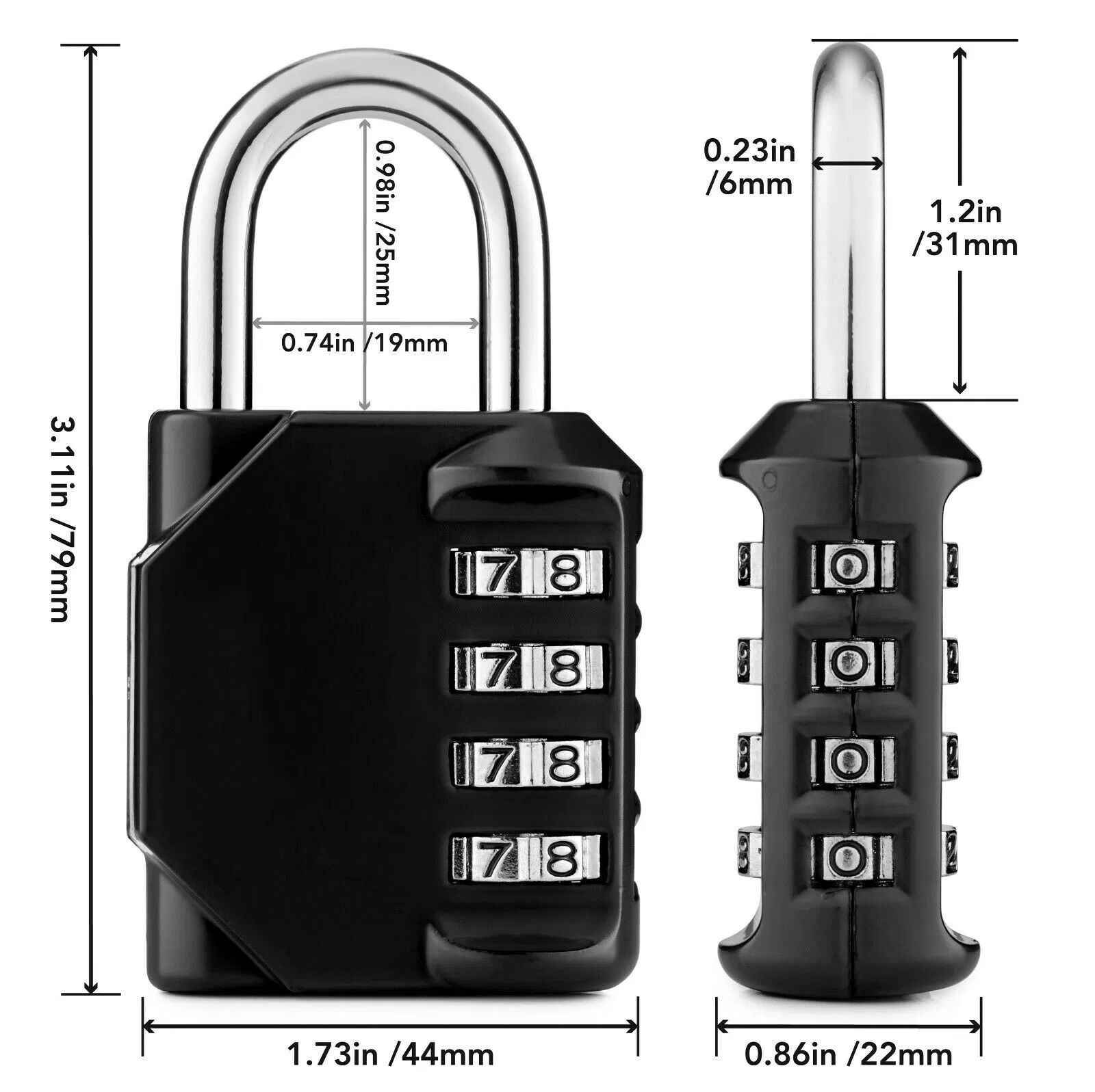 Protector Travel Suitcase Padlock Security Tool Password Lock 4 Digit Dial