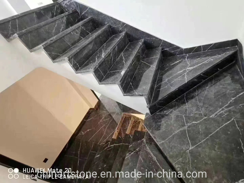 Nature Grey and White Marble Stair for House Decoration
