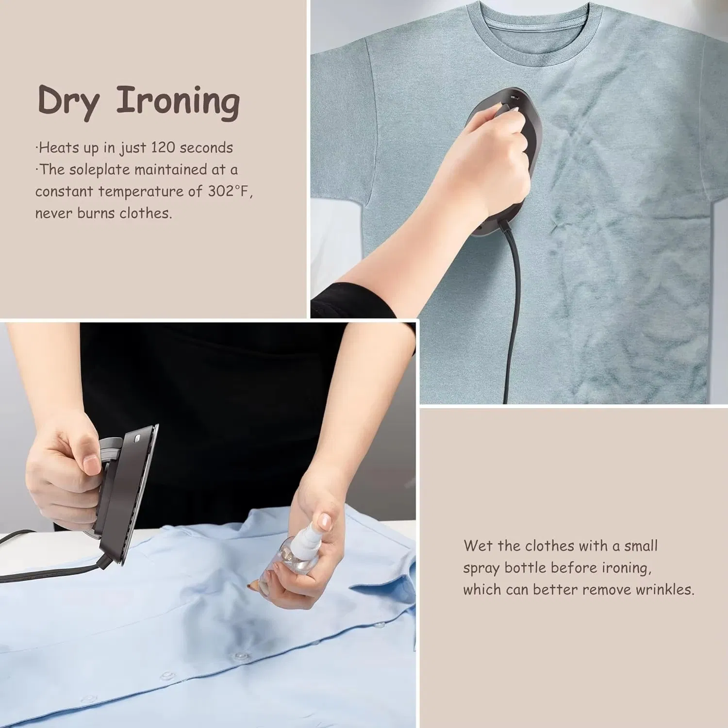 Hot Sale Electric Steam Iron Portable for Clothes Garment Steamer Auto-off Feature Ceramic Soleplates for Household Hotel Use for Versatile Home Furniture