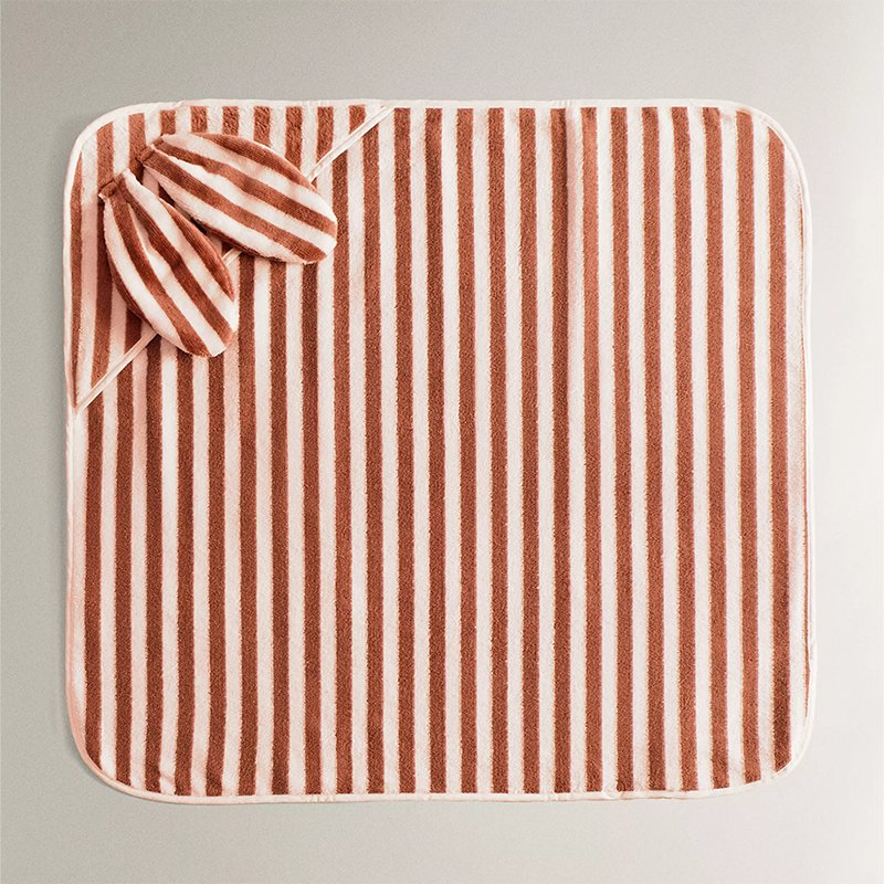 Cotton Quick-Dry Baby Yarn Dyed Hooded Bath Towel