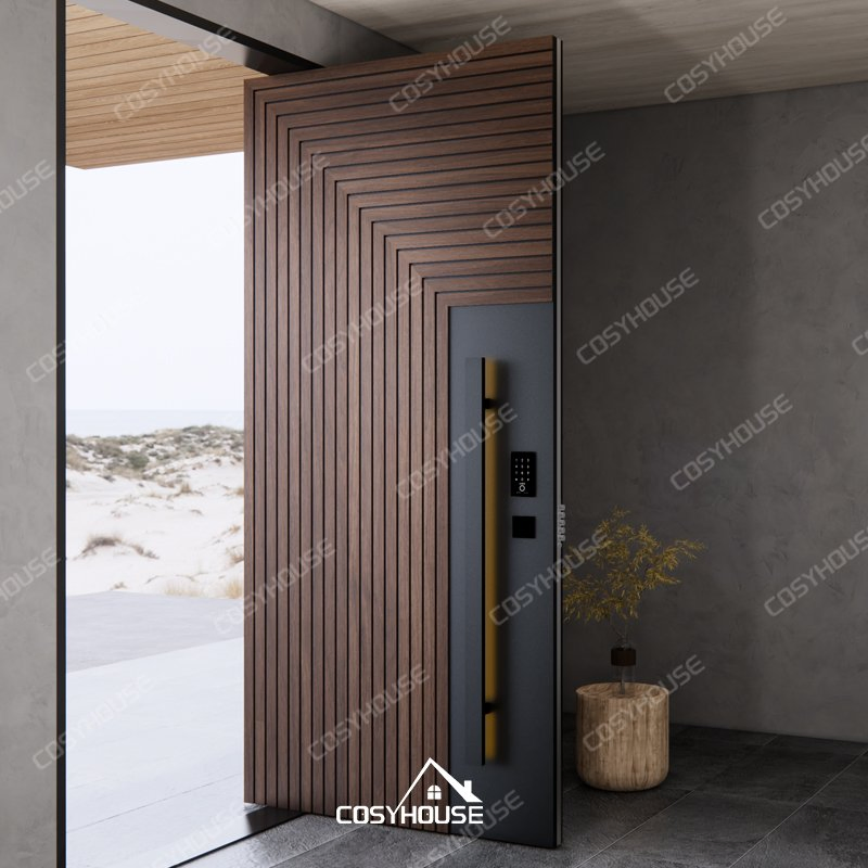 Premium Aluminum Security Door for Outdoor Use with Decorative Design
