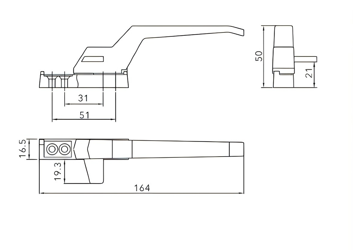 Single DOT/Point Handle for PVC Windows and Doors