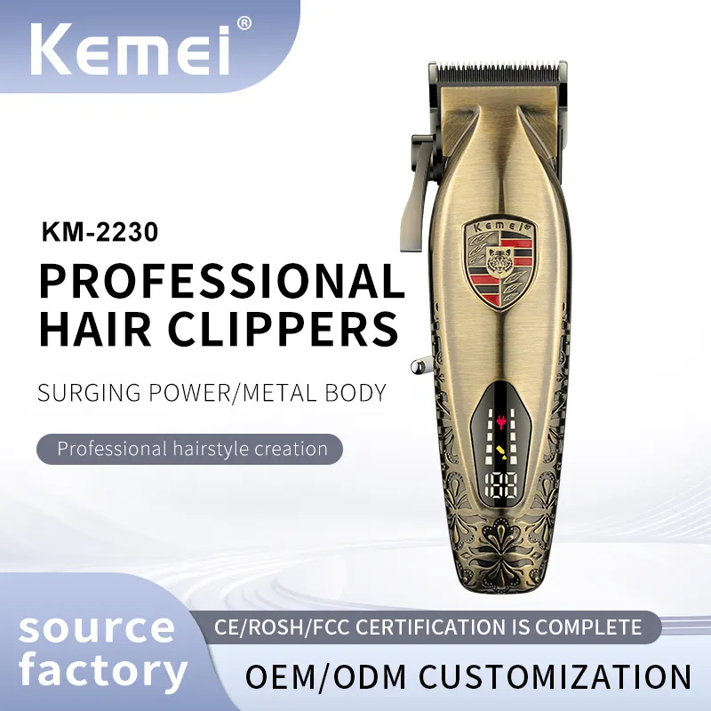 Kemei Km-2230 Rechargeable Professional Electric Hair Clipper Salon Series Barber Trimmer Men Cordless Hair Clippers