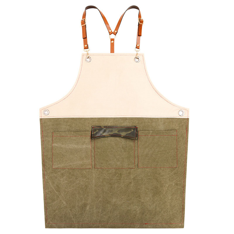 Coffee Shop Milk Tea Shop Hairdresser Chinese Restaurant Work Clothes Men and Women Canvas Apron Custom Logo (RS-AXE86)