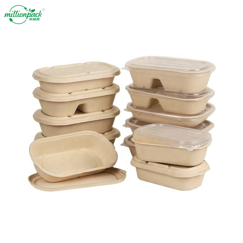 Heavy-Duty Sugarcane Tray for Buffet Service and Party Catering