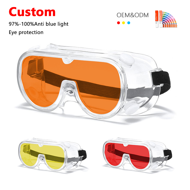 Whosale Professional Transparent Safety Goggle Anti-Splash Anti-Fog Eye Protector Protective Eyewear Blue Light Blocking Glasses