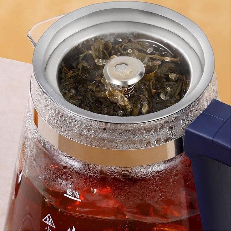 Electric Heat-Resistant Glass Infuser Pot with Filter Automatic Steam Tea Water Kettle