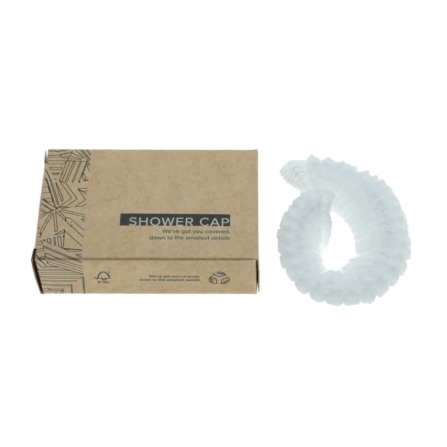Shower Caps in Kraft Box with Hotel Amenities for Hotel Room