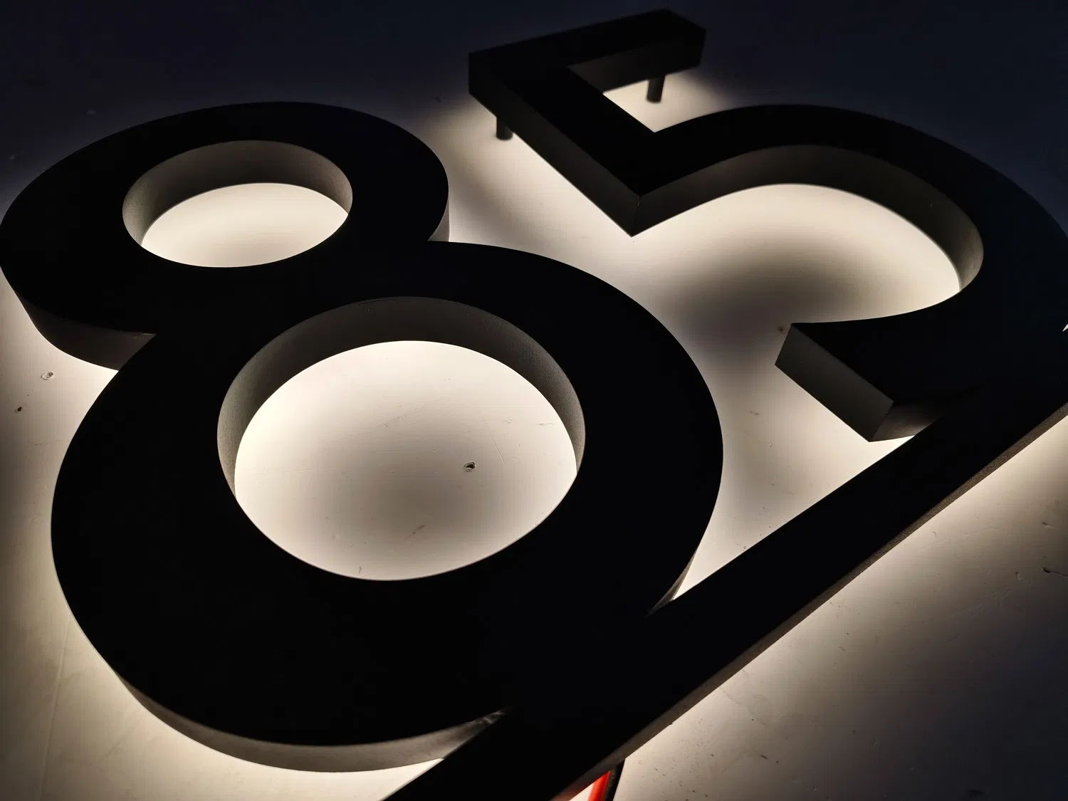 Stainless Steel Backlit Letter Sign Room Number Brushed Black Backlit LED Channel Letter Sign