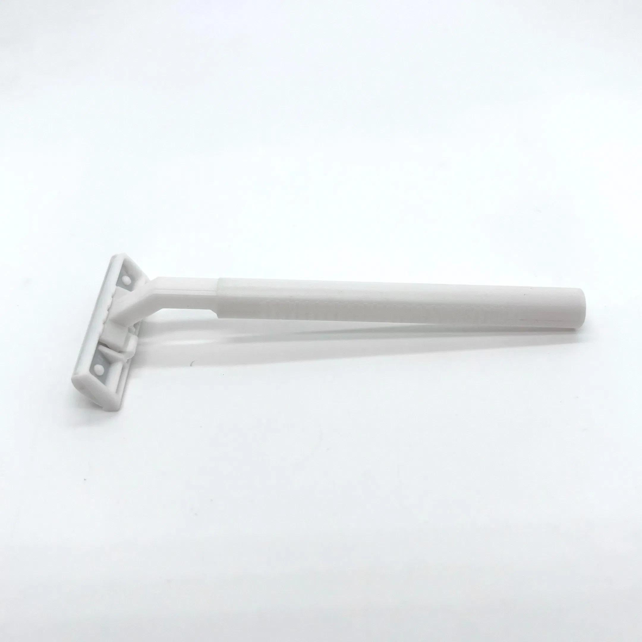 White Razor with 2-Layer Stainless Steel Blades, Non-Slip Grip 06
