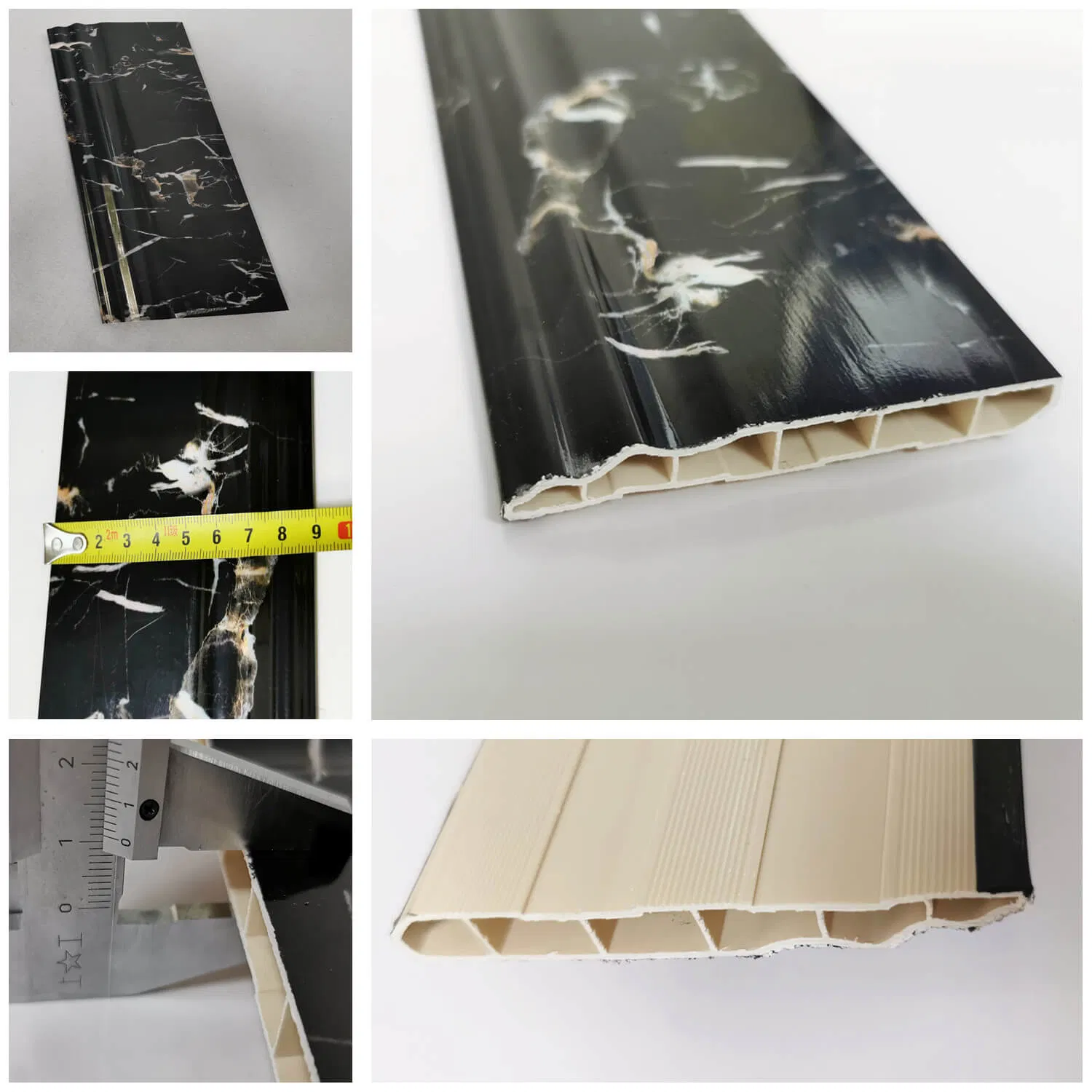 90mm Width Modern Marble Baseboard Cover PVC Floor Wall Skirting Tile