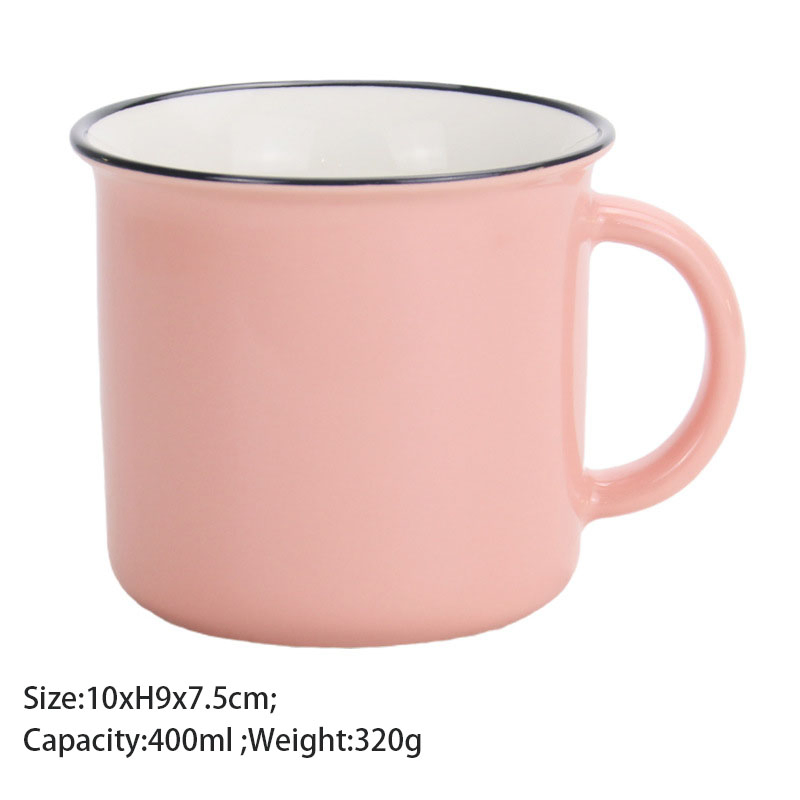 High Quality Enamel Personalized Mugs Sublimation Steel Enamel Metal Camping Coffee Mug
