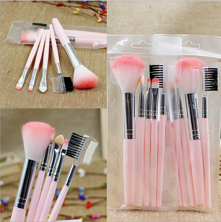 Plastic Handle Portable Eye Shadow Powder Blush Brushes Set Soft Hair Cosmetic Makeup Brush