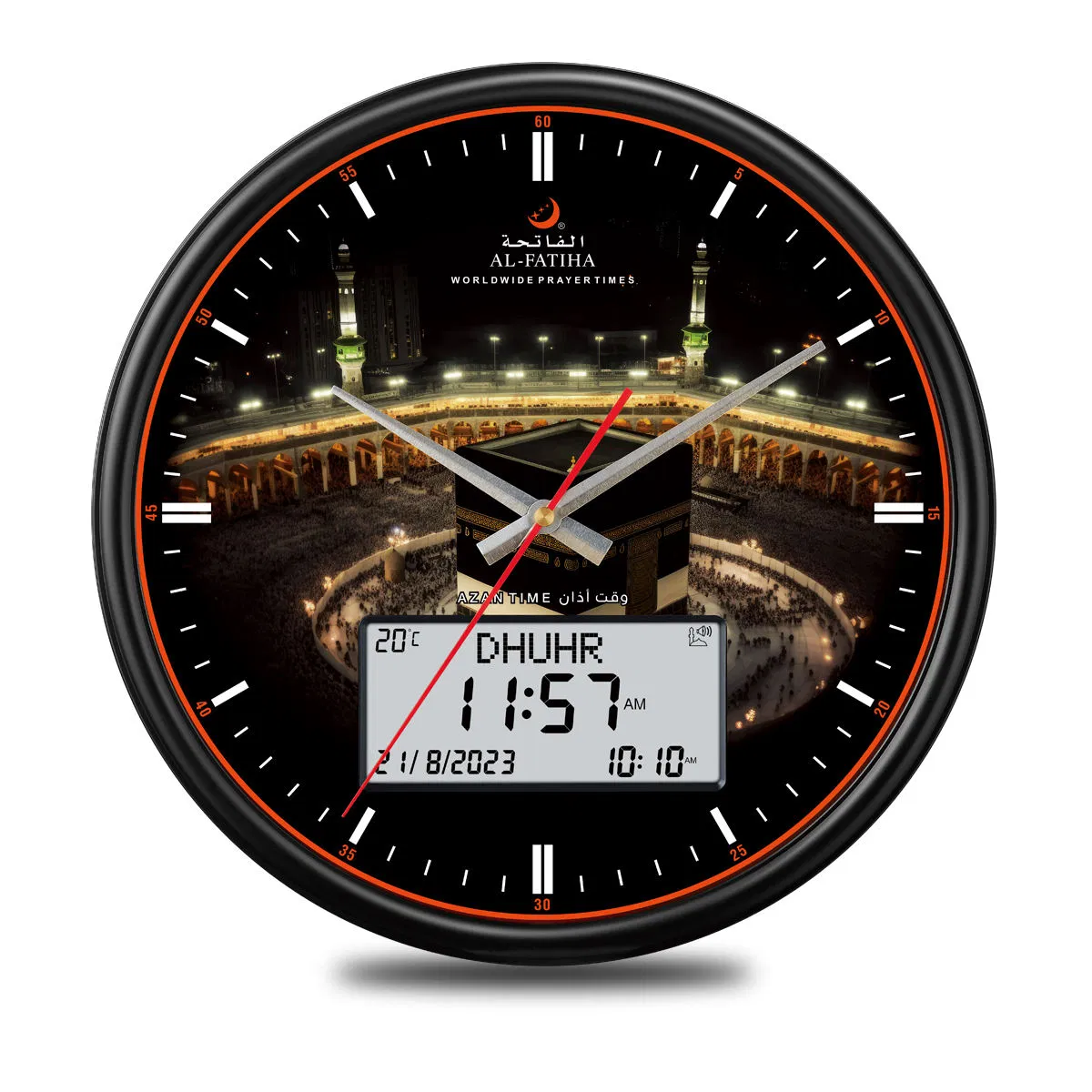 New Medina Mosque Automatic Azan Time Wall Clock Sycn Muslim Adhan Prayer Digital Analogazan Clock Accurate Pray Time Setting