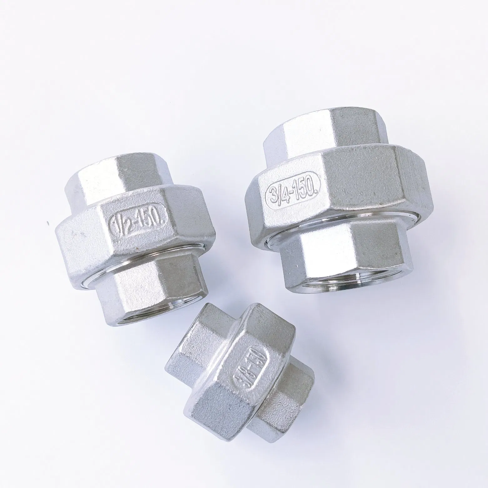 Stainless Steel Pipe Fittings 304 1/2 NPT/BSPT Female Threaded Union