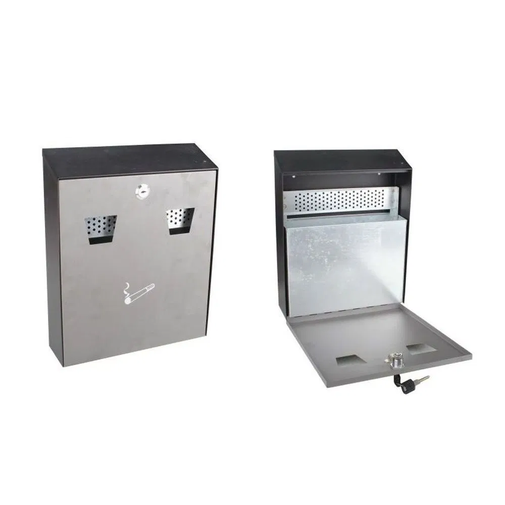 Hf7032 Durable Wall Mountable Stainless Steel Metal Ashtray for Outdoor Use
