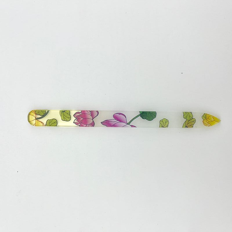 Custom Logo Professional Lifetime Manicure Fingernail File Floral Pattern Nail File