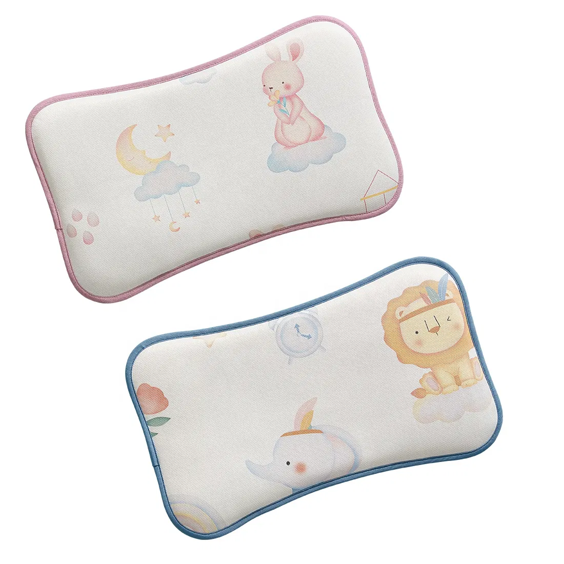 Baby Pillow Summer Sweat Absorbent Breathable Baby Ice Silk Newborn Children Over 0-6 Months Cloud Shape Pillow