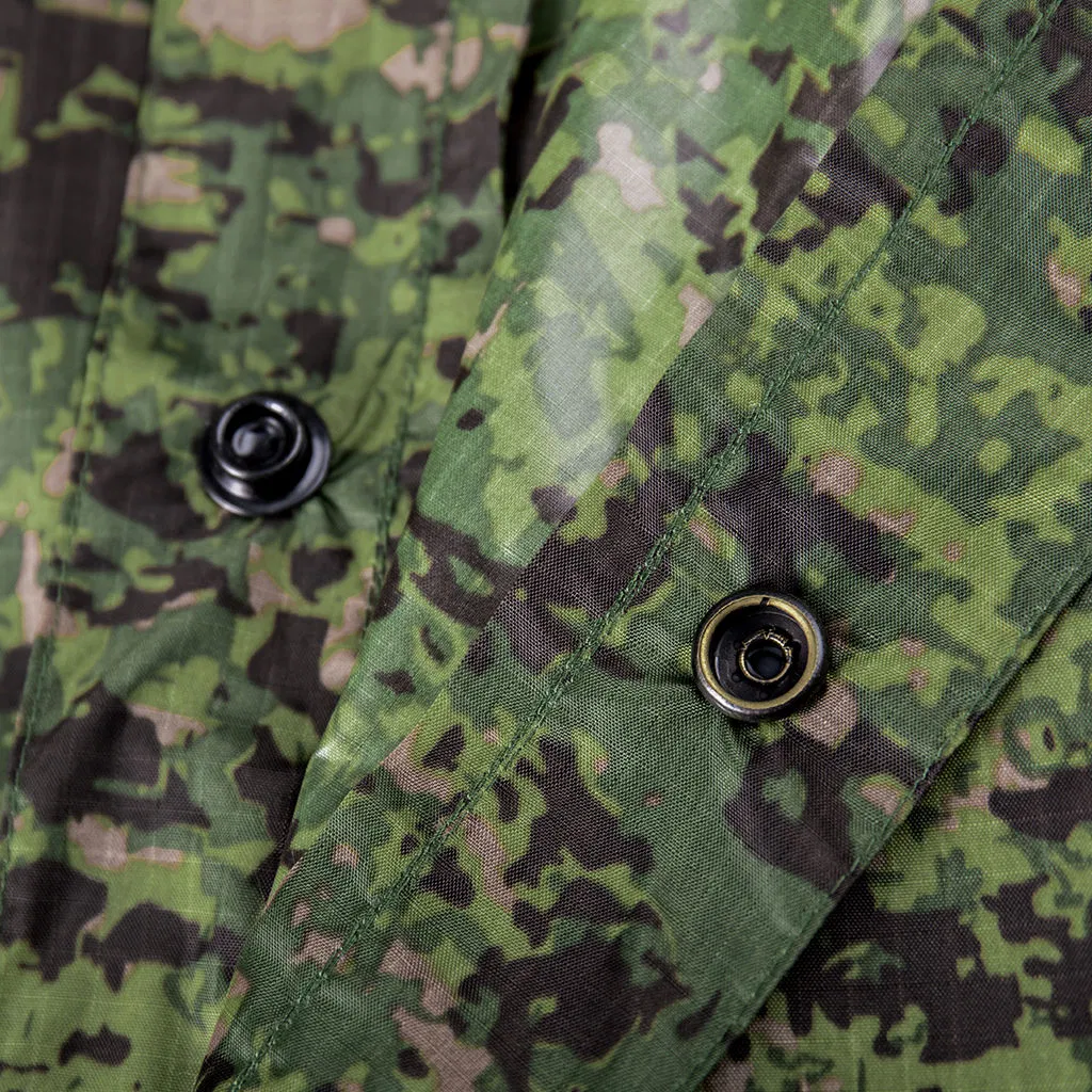 Durable Waterproof Jungle Camouflage Poncho Nylon Raincoat with PU Coating