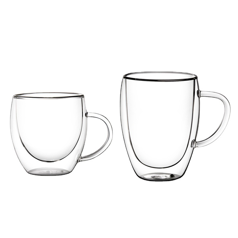 Hot Sale Insulated Reusable Cheap Handmade Clear Double Wall Glass Cup