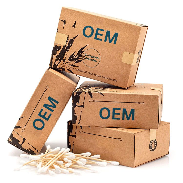400 Sticks Bamboo Cotton Buds with Eco Friendly Packaging Wooden Cotton Buds for Cleaning Ear