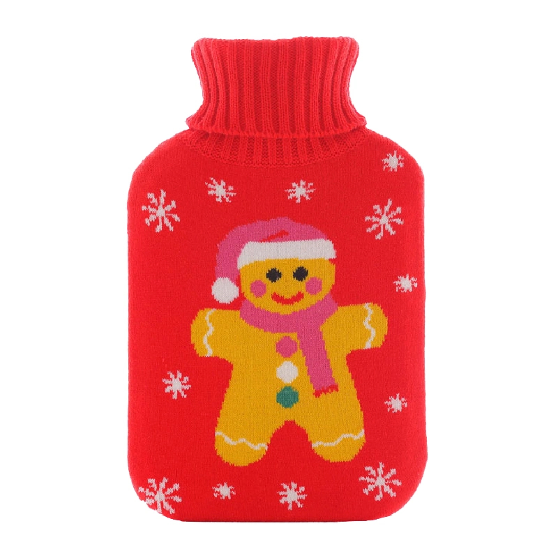 Fashion Winter Cute Cartoon Jacquard Durable Removable Plain Knit Hot Water Bag Bottle Cover