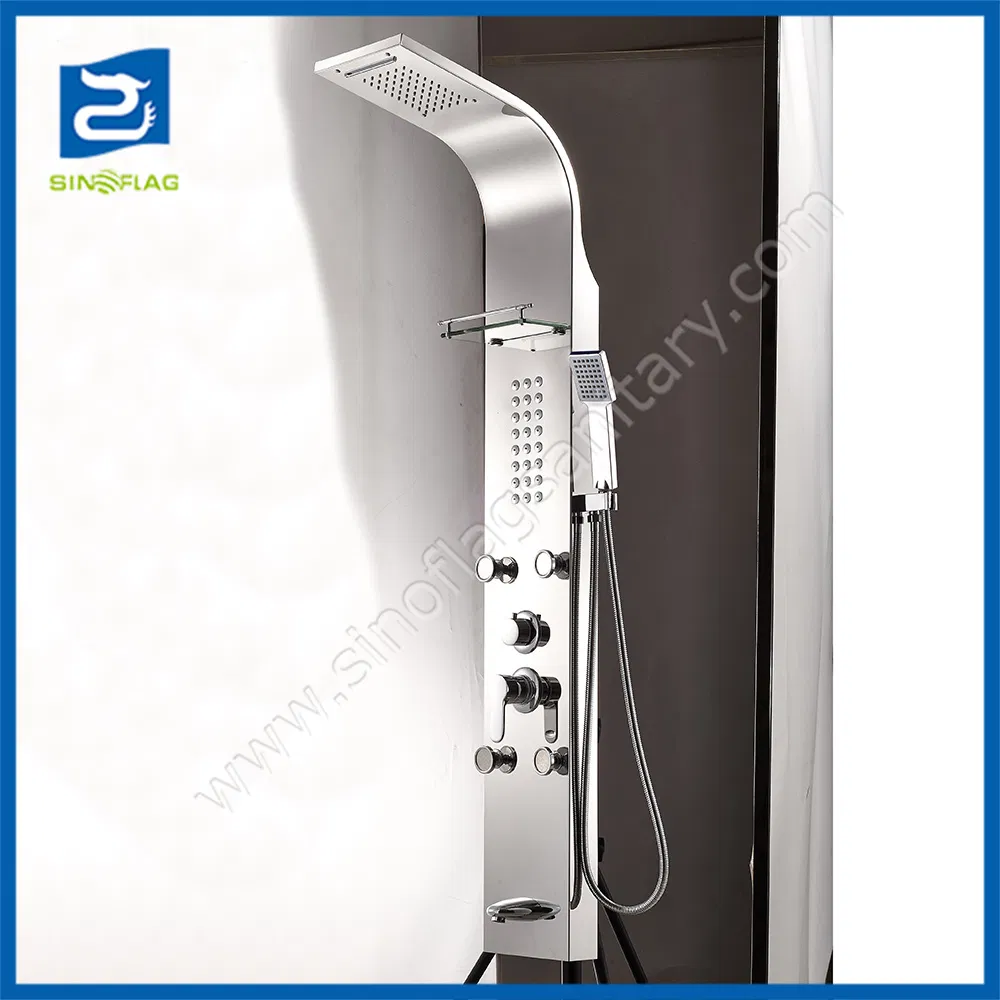 Rose Gold Color Modern Wall Hanging Rainfall Stainless Steel Shower Panel