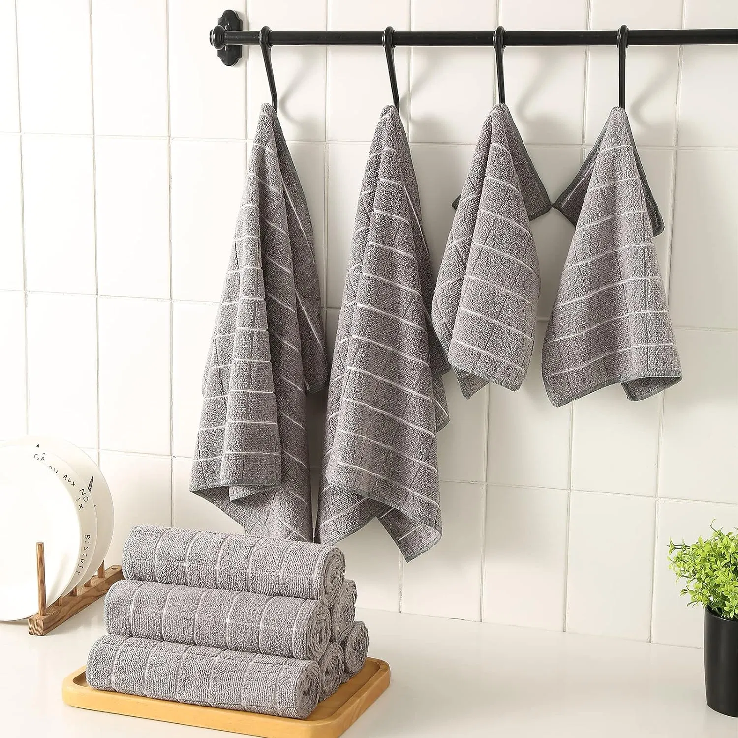Microfiber Kitchen Towels and Dish Cloths Lint Free Dish Towels for Drying Dishes Soft and Absorbent