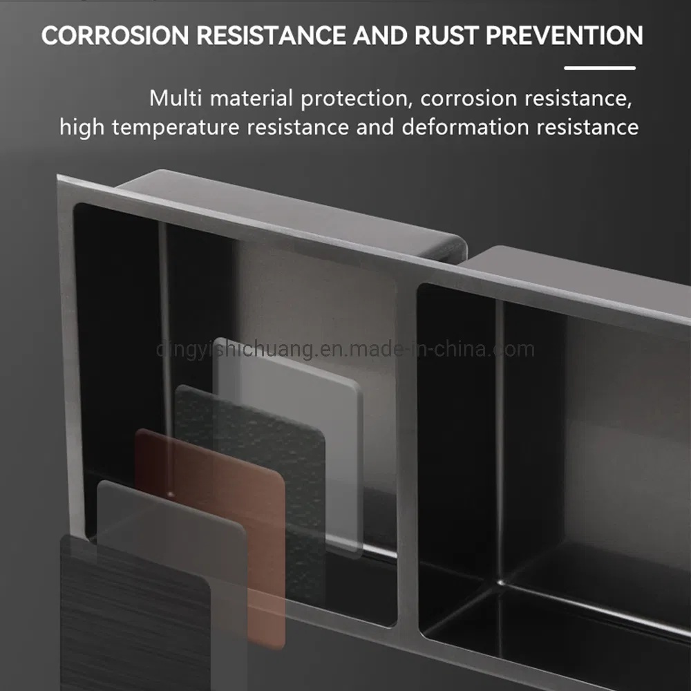 Shower Niche Double Shelf Organizer Stainless Steel Wall-Inserted Niche Modern Recessed