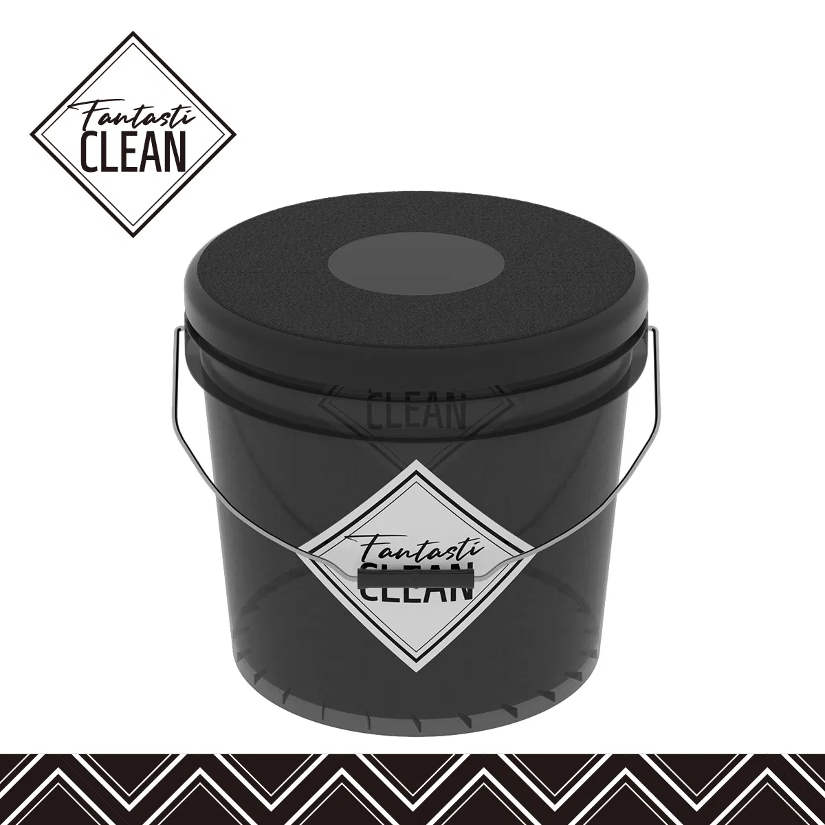 Fantasticlean Portable PP 13L Car Washing Bucket with Lid Factory Supply for Car Detailing